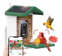 Mangiatoia per uccelli con fotocamera, mangiatoia per uccelli intelligente 4K HD con telecamera ad energia solare, AI identifica le specie di uccelli, telecamera per uccelli, vista dal vivo, cattura