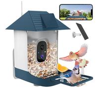 Mangiatoia per uccelli con fotocamera, telecamera intelligente per esterni WiFi con riconoscimento AI integrato per uccelli, alimentazione solare, registrazione automatica di video da Cloud Storage