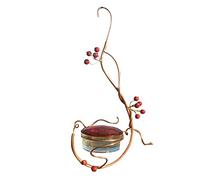 Mangiatoia per uccelli con gancio in metallo, anti-corrosione, semplice forma semicircolare ad anello, design vivace con ferite, moda moderna, scoiattoli da mangiare