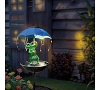 Mangiatoia per uccelli con luce solare divertente resistente alle | Bagno per uccelli con luce da giardino a LED per giardino cortile cortile prato parco percorso cortile paesaggio