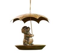 Mangiatoia per uccelli con ombrello scoiattolo giardinaggio statue animali da giardino M0d2 mangiatoie appese ornamento decorazione