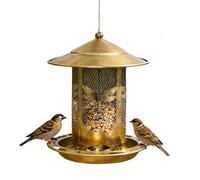 Mangiatoia per uccelli con protezione contro gli scoiattoli, dispenser per alimenti con fondo a prova di scoiattolo e rimovibile, per esterni, per balcone, finestra, giardino, cortile, asta, Ge