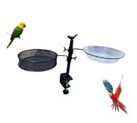 Mangiatoia per uccelli con ringhiera di copertura, morsetto per ringhiera, vassoio a griglia robusto, girevole a 360°, ideale per balcone, giardino, terrazza