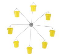Mangiatoia per uccelli con ruota panoramica design dinamico divertimento infinito all'aperto mangiatoia per colibrì con 8 secchi per decorazione da giardino in plastica e ferro