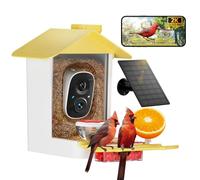 Mangiatoia per uccelli con telecamera 2K HD AI Smart Identify BirdSpecies Pannello solare per esterni Casetta per uccelli con cam, avvisi di arrivo istantanei, cattura video di uccelli, regali per