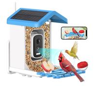 Mangiatoia per uccelli con telecamera a energia solare: mangiatoia intelligente per uccelli da 2 litri, live cam da 2,5 K, identificazione AI, scheda da 32 GB, acquisizione video automatica
