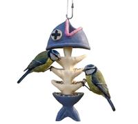 Mangiatoia per uccelli da appendere, a forma di lisca di pesce, mangiatoie per uccelli selvatici, per terrazza sull'albero, balcone, prato, patio, cortile, giardino all'aperto