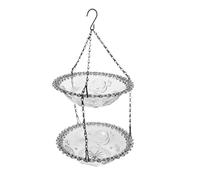Mangiatoia per uccelli da appendere, abbeveratoio per uccelli a doppio livello, da appendere, per esterni, per giardino, terrazza, fattoria