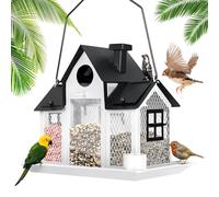 Mangiatoia per uccelli da appendere all'aperto Design in metallo Alimentatore per casette per uccelli ad energia solare per fringuelli e galline decorazioni da giardino decorative
