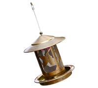 Mangiatoia per uccelli da appendere in metallo con design a prova di masticazione di grande capacità da 1,8 kg per uccelli selvatici all'aperto con vassoio grande