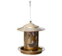 Mangiatoia per uccelli da appendere in metallo con design a prova di masticazione di grande capacità da 1,8 kg per uccelli selvatici per cortile e giardino