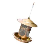 Mangiatoia per uccelli da appendere in metallo con design a prova di masticazione di grande capacità da 1,8 kg per uccelli selvatici per cortile e giardino