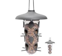 Mangiatoia per Uccelli da Appendere - Mangiatoia per Uccellini - Distributore di Cibo per Uccelli in Giardino, Balcone, Terrazza - Antracite