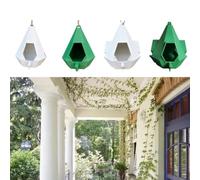 Mangiatoia per uccelli da appendere per uso esterno in giardino, supporta la diversità degli uccelli attraverso un'attenta spaziatura delle porte di alimentazione (A - bianco)