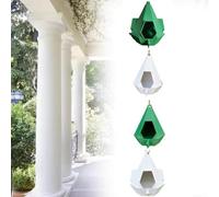 Mangiatoia per uccelli da appendere per uso esterno in giardino, supporta la diversità degli uccelli attraverso un'attenta spaziatura delle porte di alimentazione (B - verde)