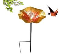 Mangiatoia per uccelli da esterno | ferro resistente alle intemperie e al bagno con picchetto - per esterni - bagno per uccelli con mangiatoia - per giardino cortile, prato, paesaggio selvaggio Mei