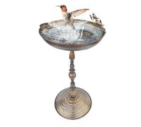 Mangiatoia per uccelli da esterno, in metallo, per patio, arte in ferro, con design di animali invecchiati, per statue, parrocchetti, ideale per patio e giardino