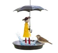 Mangiatoia per uccelli da esterno sospeso-design ombrello per ragazza da 20 cm, accessori per la decorazione del giardino | Attira gli uccelli per il patio del balcone del cortile, amanti del c
