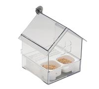 Mangiatoia per uccelli da esterno - Stazione di alimentazione per la casa dei parrot, decorazione del cortile del balcone da giardino | Dispenser di cibo con acqua e vasca, casetta per uccelli sospesa