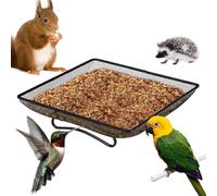 Mangiatoia per Uccelli da Esterno,Vassoio Da Esterno Per Uccelli A | Contenitore Quadrato in Metallo con Vassoio Rete, Accessori per Animali da Giardino e Decorazioni