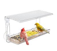 Mangiatoia Per Uccelli Da Finestra - Accessorio Alimentazione Trasparente Antigraffio Con Potente,Mangiatoia Da Finestra Per Giardino,Alimentazione Cibo Acqua Osservazione Casa Giardino