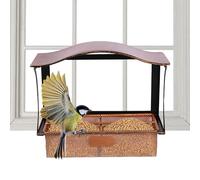 Mangiatoia per Uccelli da Finestra Decorazione Giardino Metallo Resistente