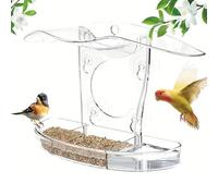 Mangiatoia per uccelli da finestra, grande volume con ventose, mangiatoia per uccelli con forte ventosa, per pappagalli, parrocchetti, conures, parrocchetti, parrocchetti, aras