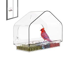 Mangiatoia per uccelli da finestra | Mangiatoia per uccelli da finestra con strumento di alimentazione per finestra Mangiatoia per uccelli | Per gli amanti del giardino interno ed esterno del