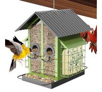 Mangiatoia per Uccelli da Finestra | Mangiatoie Per Uccelli Selvatici In Metallo Con Doppio Tetto | Accessori Per Alimentazione E Idratazione Uccelli Per Albero Recinto Terrazzo Giardino Balcone