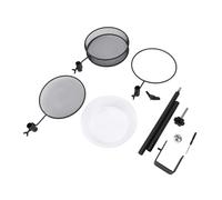 Mangiatoia per uccelli da montare sulle ringhiere, mangiatoia per uccelli da balcone esterno con tre vaschette, mangiatoia per uccelli in metallo smontabile con vaschetta per semi