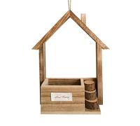 Mangiatoia per uccelli di cedro - Outdoor - Casetta per uccelli selvatici sospesa, resistente mangiatoia in legno con coperchio di riempimento superiore, perfetta per giardino, balcone,