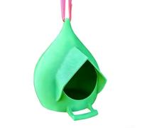 Mangiatoia per uccelli di piccola taglia in forma arrotondata con più stazioni di alimentazione e design frontale aperto per il monitoraggio visivo dell'alimentazione (verde)