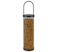 Mangiatoia per uccelli - Distributore di arachidi - Elon Nero - 28,5 cm - Rete fine - Coperchio rimovibile - Flamingo