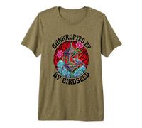 Mangiatoia per Uccelli Divertente Anni '70 Bankrupted By Bird Seed Maglietta Premium