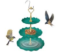 Mangiatoia per uccelli e bagno per uccelli - Abbeveratoio per uccelli a 3 livelli per esterni | per animali domestici per uccelli ciotola d'acqua per pappagallini canarini passeri