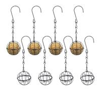 Mangiatoia per uccelli, elemento decorativo robusto e sospeso, a forma di sfera, per pesci grassi, per fringuelli, pettirossi passeri, canarini e parrocchetti in giardino, balcone e terrazza