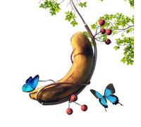 Mangiatoia per uccelli esterni che sospende il rame appesobile per la mangiatoia per uccelli esterni | Design di amaca farfalla, forniture di alimentazione decorativa multifunzionale per patio, giardi