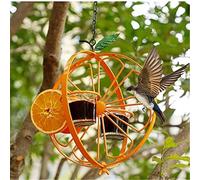Mangiatoia per uccelli, gelatina e frutta, adatta per gelatina e arancia, adatta per uccelli per bere gelatina d'uva e arancia, decorazione da giardino in metallo, realizzata in vetro alto e