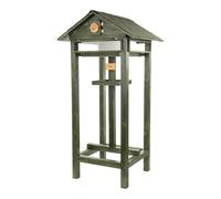 Mangiatoia per uccelli Heski MKW - stabile casetta per uccelli selvatici e uccelli da giardino - realizzata in legno di conifere massiccio (certificato FSC) - resistente alle intemperie e durevole