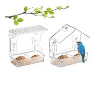 Mangiatoia per uccelli, in acrilico, resistente alle intemperie, con trasparente, per anziani, per il birdwatching, per esterni, balcone, giardino