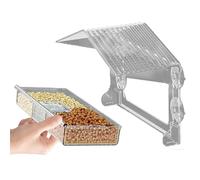 Mangiatoia per uccelli, in acrilico trasparente, 25 x 11 x 20 cm, per l'alimentazione dei, per balcone, cortile, giardino, patio, terrazza, ringhiera, osservazione invernale degli