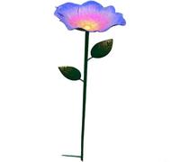 Mangiatoia per uccelli in ferro con distributore d'acqua e design floreale, per giardino e esterni, in metallo, per attirare uccelli e api sul cortile o come decorazione per patio (blu scuro)