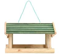 Mangiatoia per uccelli in legno massiccio, 35 x 29,5 x 21 cm, resistente alle intemperie, con grande sporgenza del tetto, piattaforma di alimentazione da appendere ad alberi, balconi, terrazze