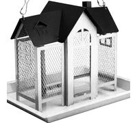 Mangiatoia per uccelli in metallo a prova di masticazione, capacità 1,8 kg, resistente alle intemperie, scoiattolo da appendere per giardino, cortile, mangiatoia per uccelli per cortile e giardino