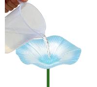 Mangiatoia per uccelli in metallo | Metallico Resistente Alle Intemperie | Bagno per uccelli da esterno a forma di e mangiatoia farfalle | per Giardino, Prato, Aiuola, Patio, Terrazzo, Balcone