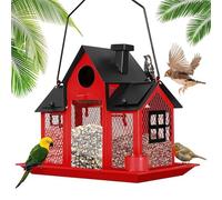 Mangiatoia per uccelli in metallo resistente alle intemperie Grande capacità Alimentatore per casa appesa per uso esterno Natura Stazione di alimentazione per uccelli selvatici Metallo