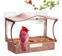 Mangiatoia per uccelli, in metallo resistente, per uccelli, con ventose forti, pellicola super adesiva, 4, grande mangiatoia per uccelli, casetta per uccelli e balconi