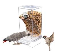 Mangiatoia per uccelli, mangiatoia automatica per uccelli senza disordine. Distributore automatico in acrilico trasparente, accessorio per gabbia per uccelli, contenitore per uccelli