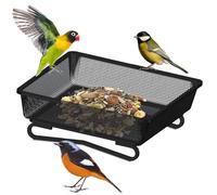Mangiatoia per Uccelli, Mangiatoia per Uccelli Selvatici, Mangiatoia Uccellini da Esterno, per Uccelli Selvatici, Passeri e Uccelli, Mangiatoie per Giardino, Balcone, 17.5 CM, Metallo, Nero