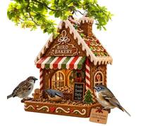 Mangiatoia per uccelli natalizia da esterno Ornamento di Natale per uccelli | Mangiatoia per passeri da portico per Casa Appartamento Vacanze Giardino Cortile Portico Patio Terrazza Ba
